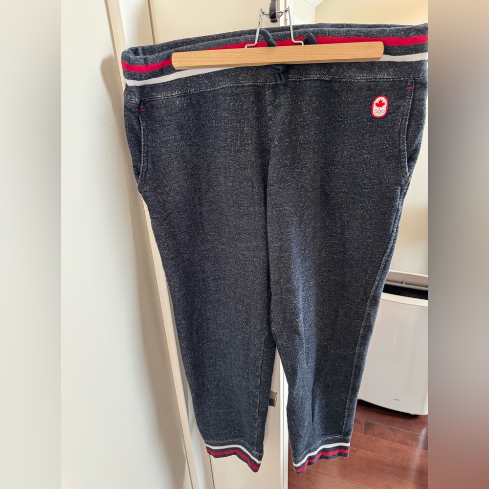 Hudson’s bay Women's Gray Track Olympic sweats with red trim